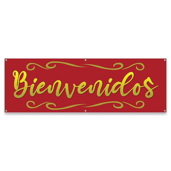 Bienvenidos Banner Concession Stand Food Truck Single Sided